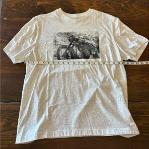 Banana Republic Heather Gray Motorcycle Print Tee